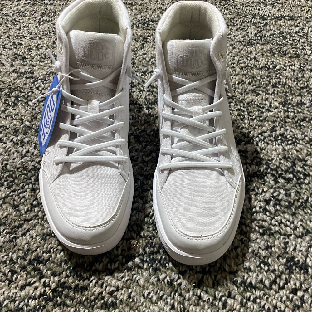 Hey Dude White High-Top Sneakers